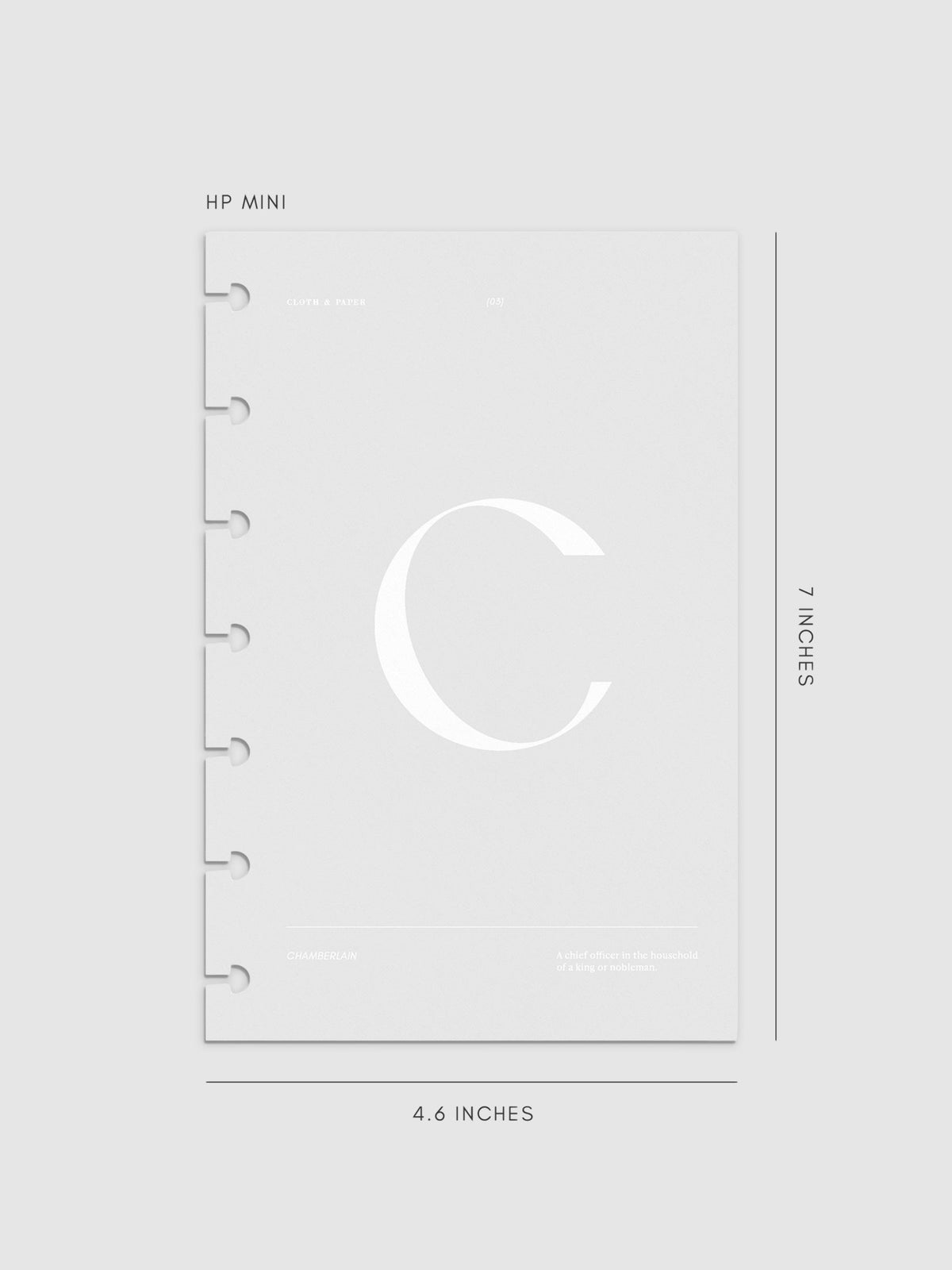 Monogram Vellum Planner Dashboard C in HP Mini displayed on a neutral background.