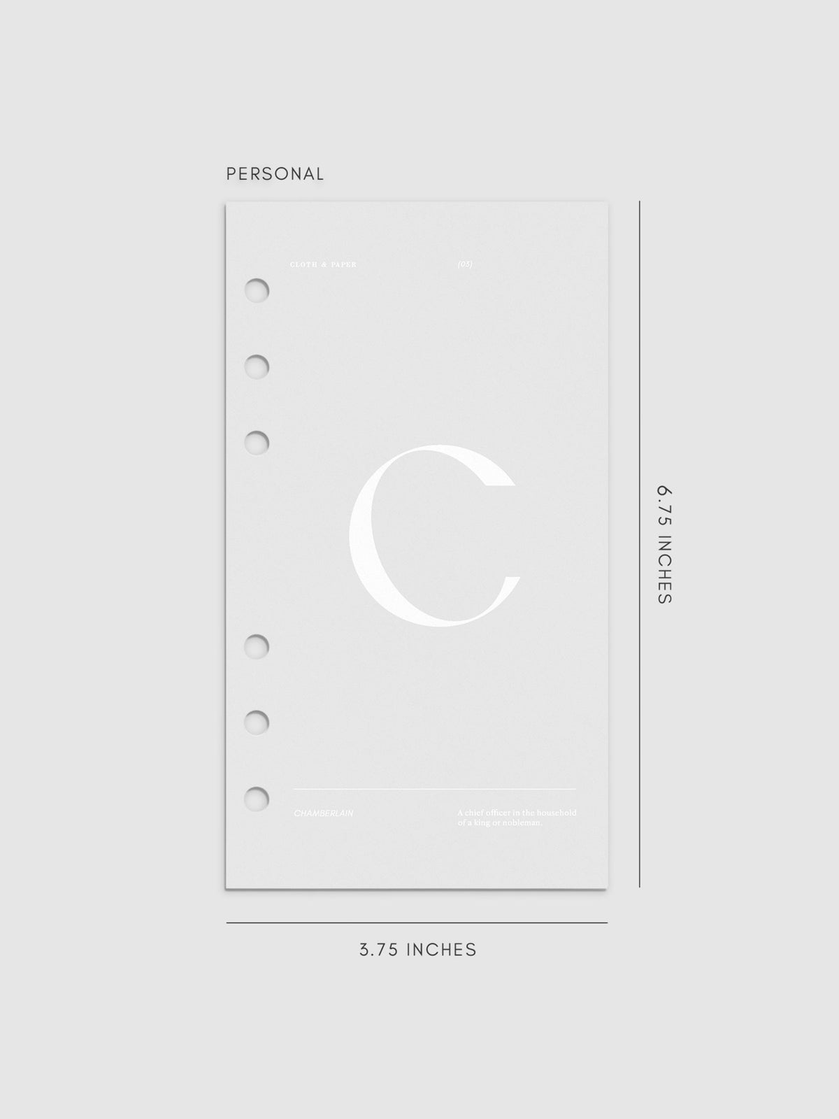 Monogram Vellum Planner Dashboard C in Personal displayed on a neutral background.
