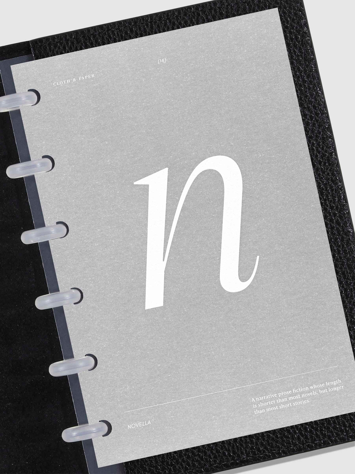 Monogram Vellum Planner Dashboard N in use in a leather planner.