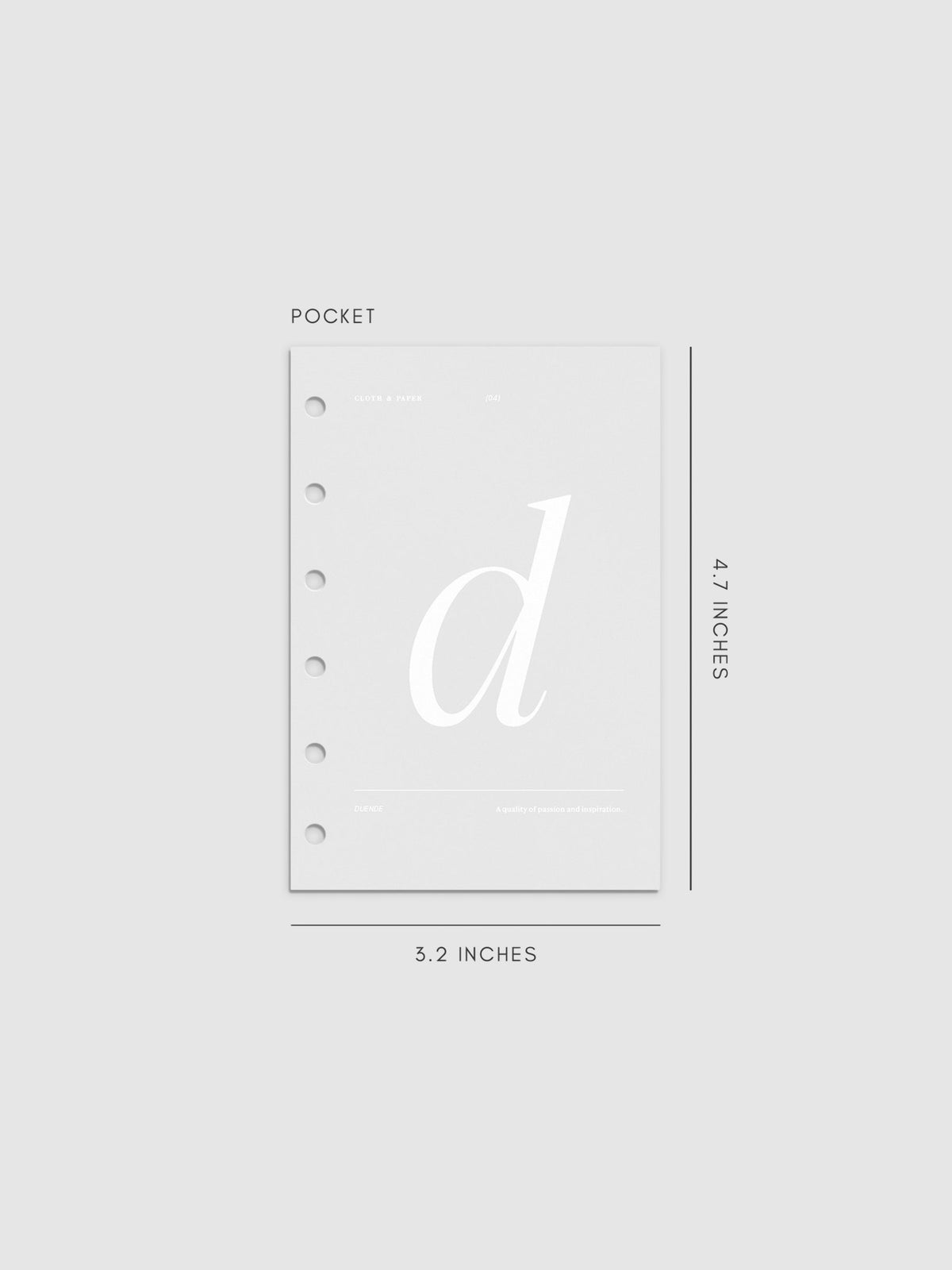 Monogram Vellum Planner Dashboard D in Pocket displayed on a neutral