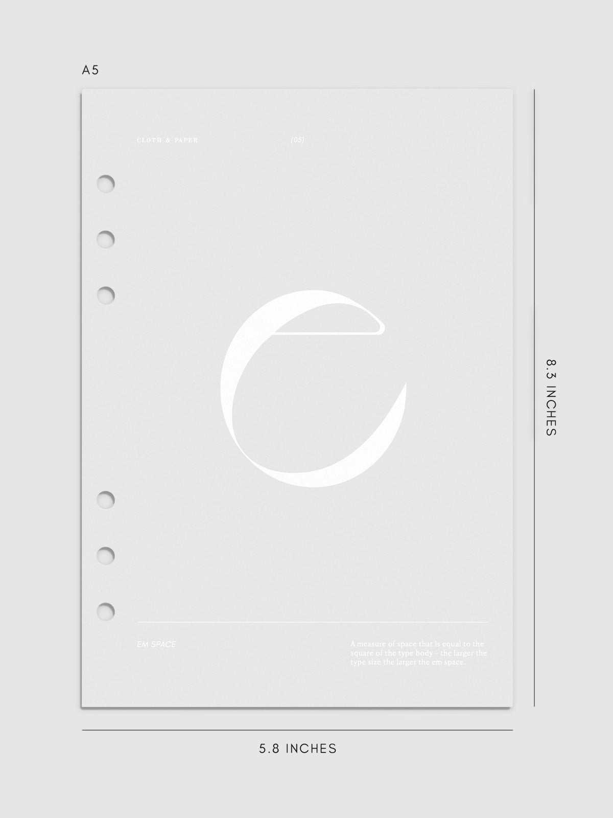 Monogram Vellum Planner Dashboard E in A5 displayed on a neutral background.