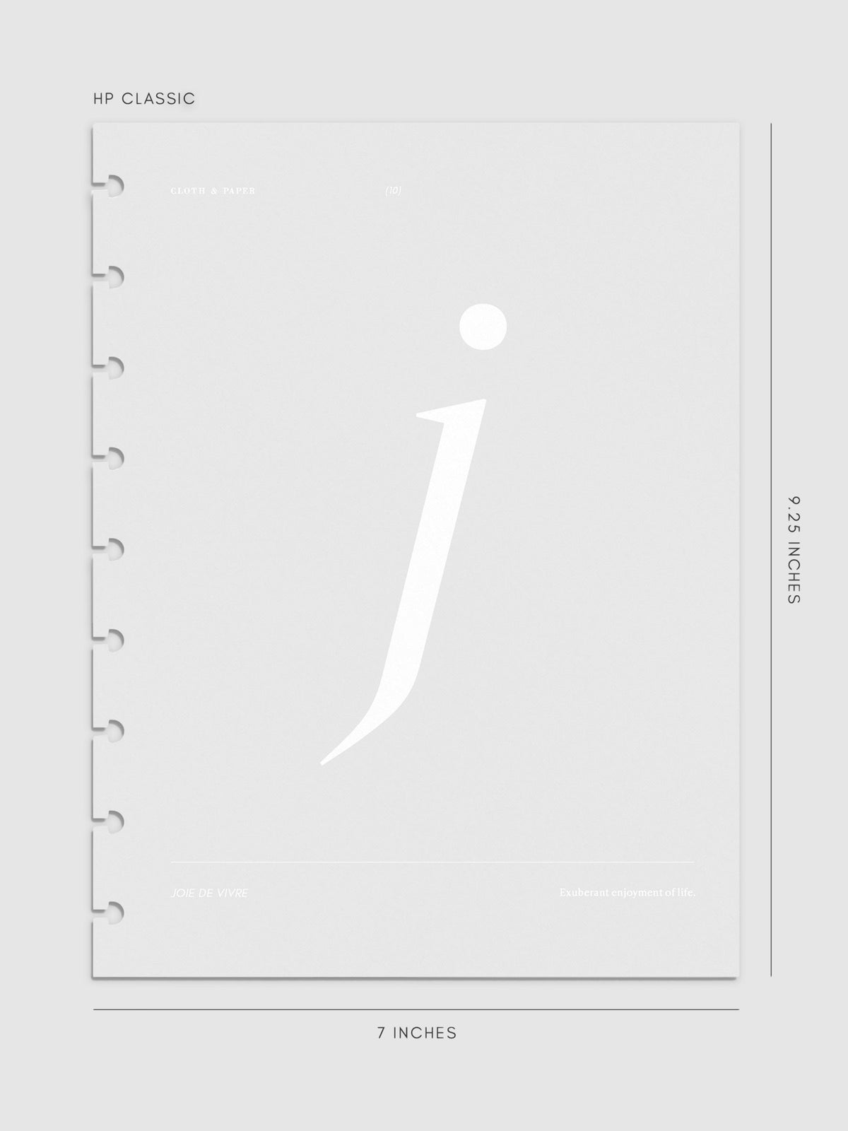 Monogram Vellum Planner Dashboard J in HP Classic displayed on a neutral background.