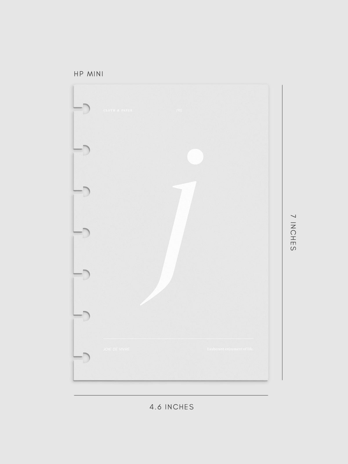 Monogram Vellum Planner Dashboard J in HP Mini displayed on a neutral background.