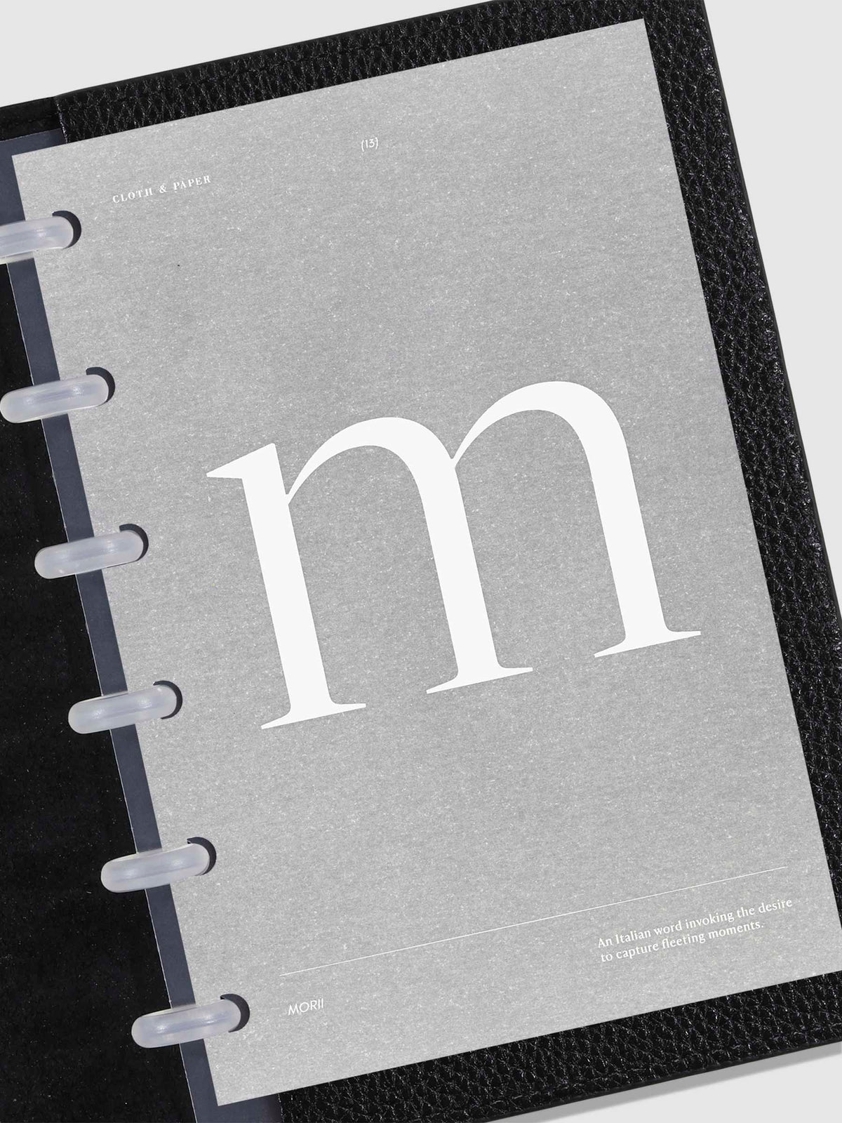 Monogram Vellum Planner Dashboard M in use in a leather planner.