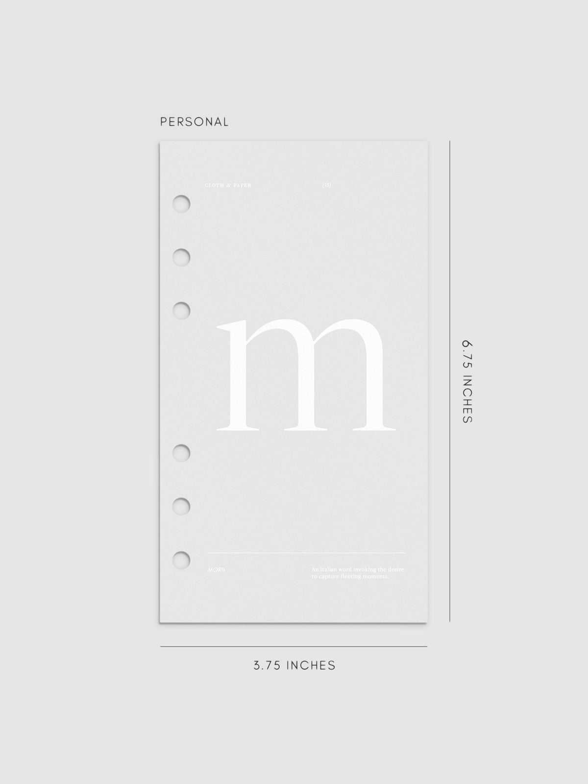 Monogram Vellum Planner Dashboard M in Personal displayed on a neutral background.