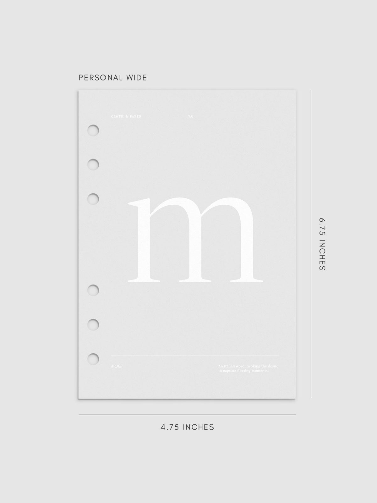 Monogram Vellum Planner Dashboard M in Personal Wide displayed on a neutral background.
