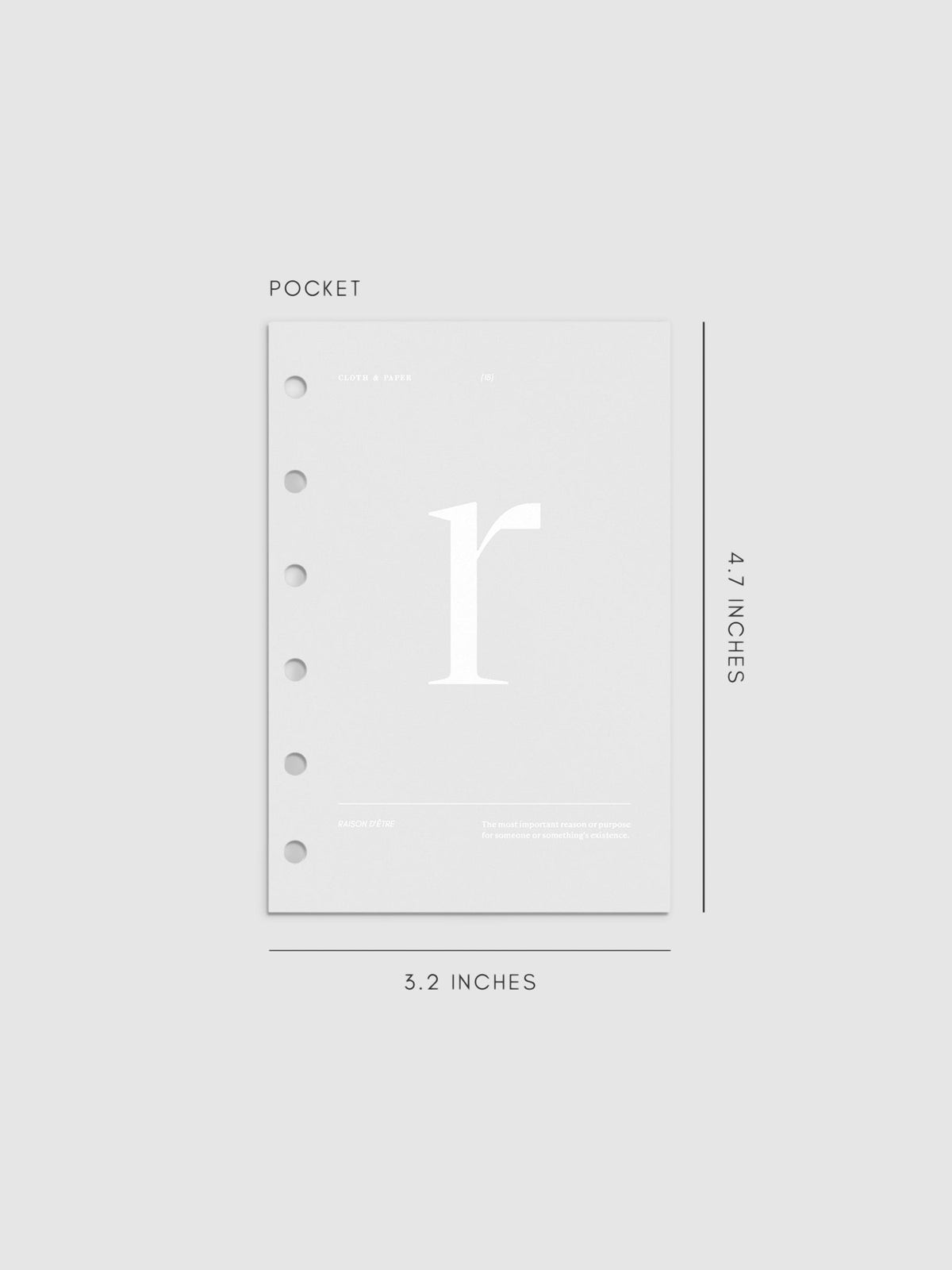 Monogram Vellum Planner Dashboard R in Pocket displayed on a neutral background.