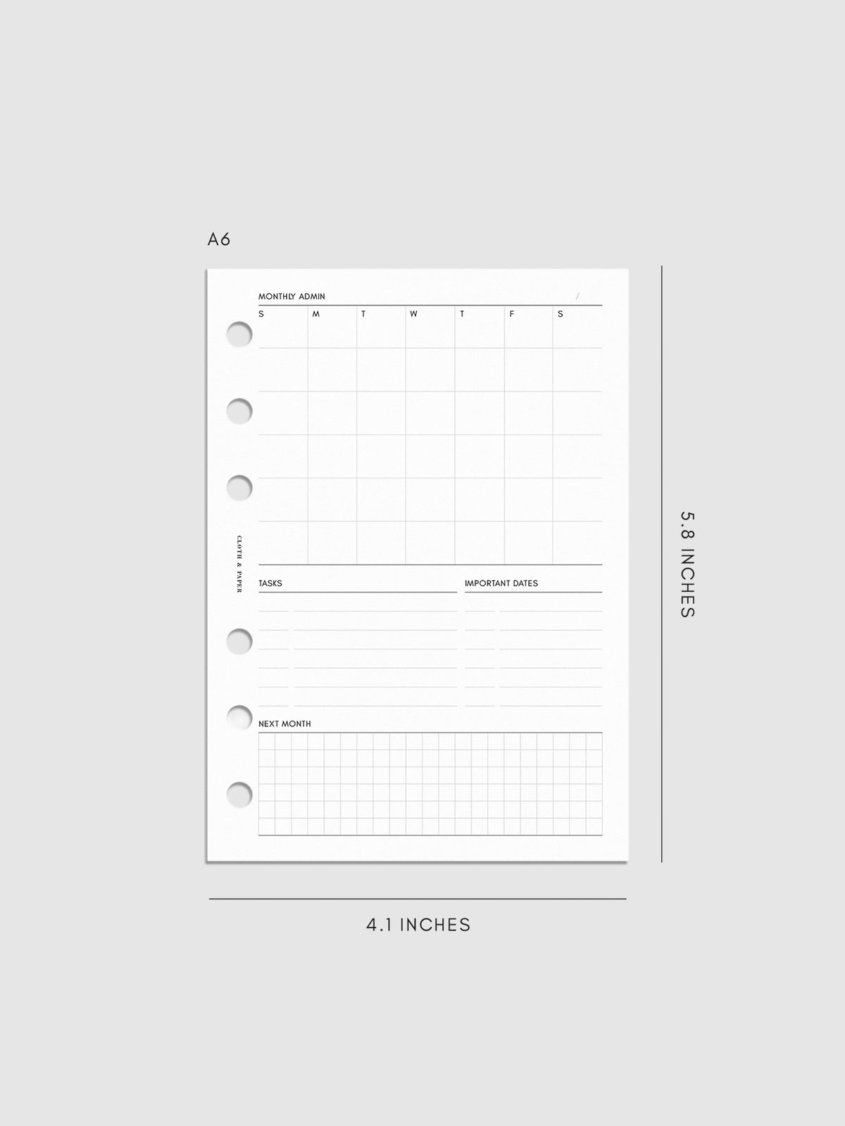 Digital mockup of inserts in A6.