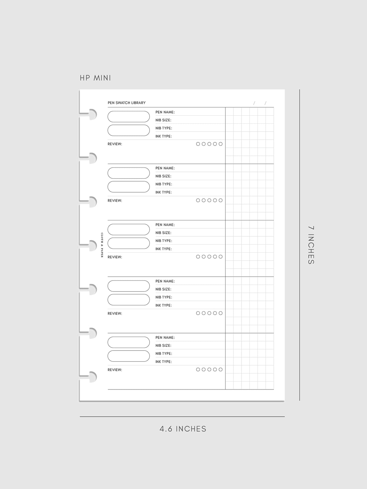 Pen Swatch Planner Inserts