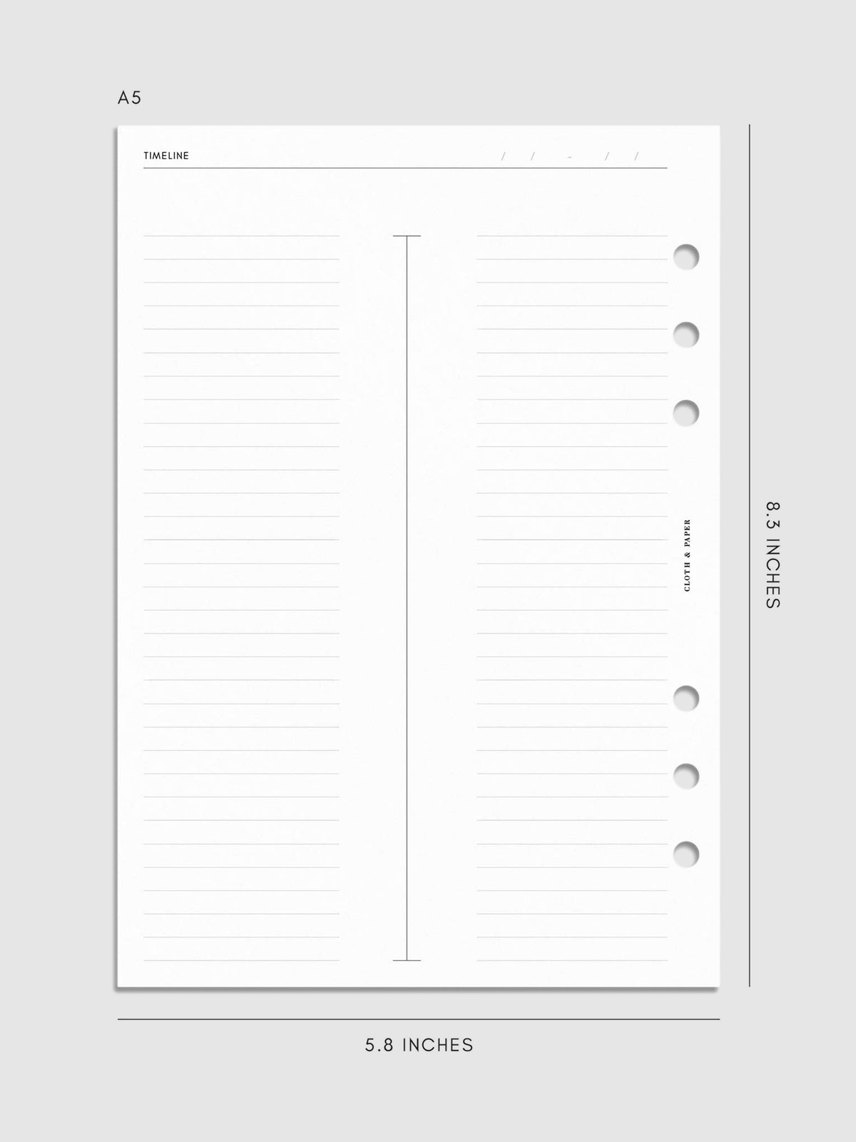 Digital mockup of insert sized in A5.