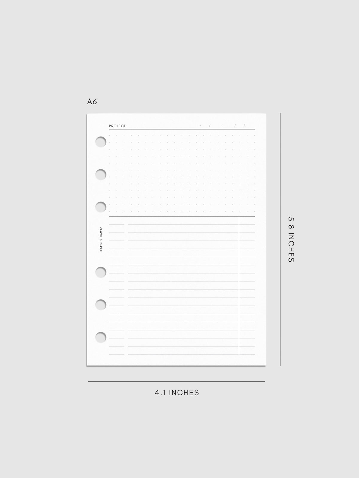 Digital mockup of insert sized in A6.