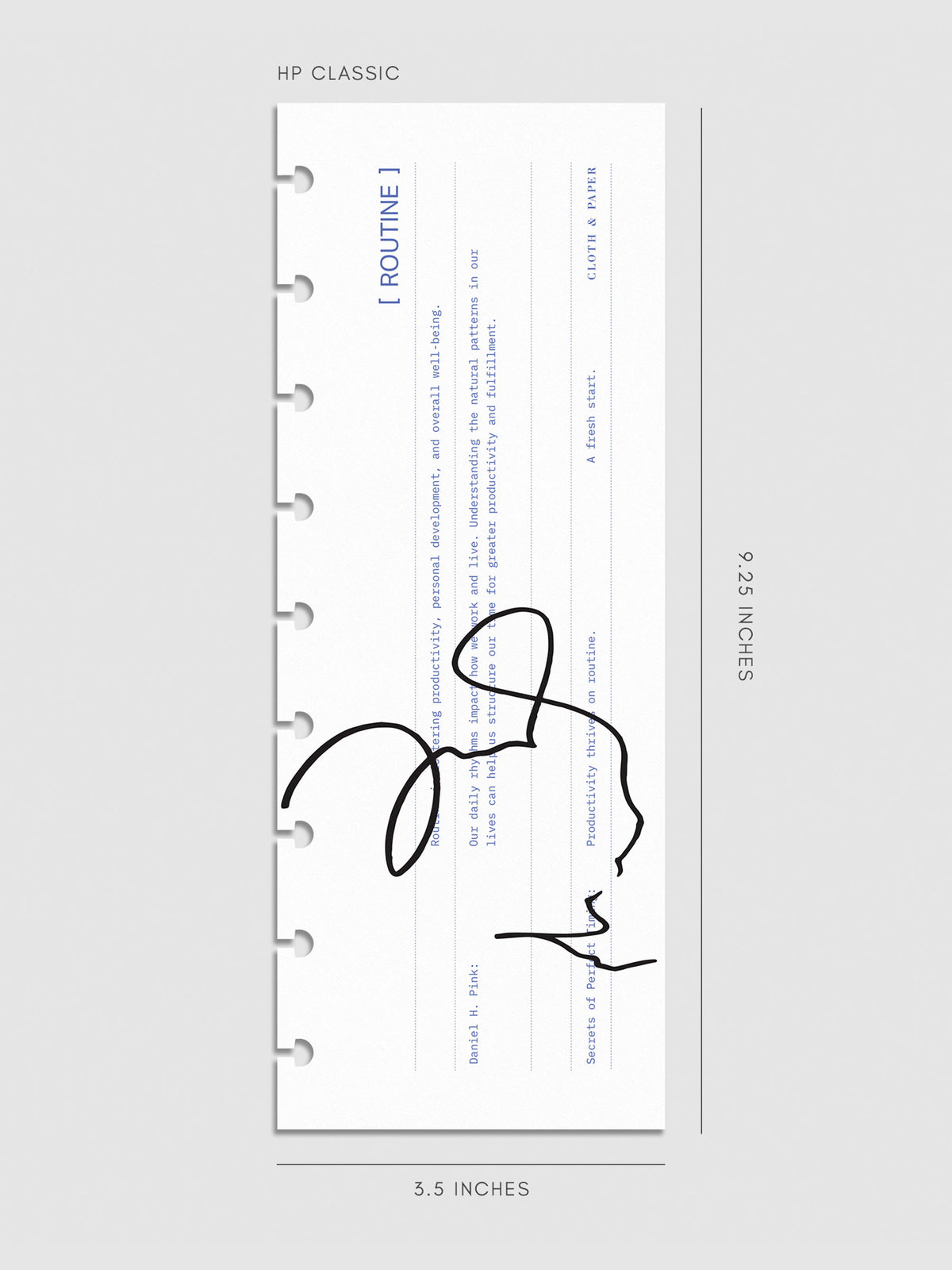 Digital mockup of dashboard displayed on a neutral background. Size shown is HP Classic.