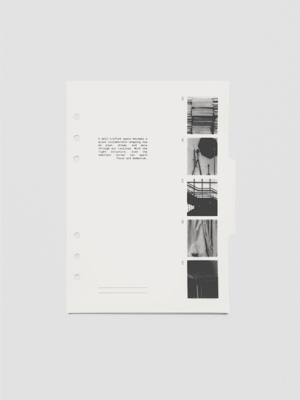 A5 Editorial Vellum Dividers Vol. 2 angled view highlighting translucent vellum material.