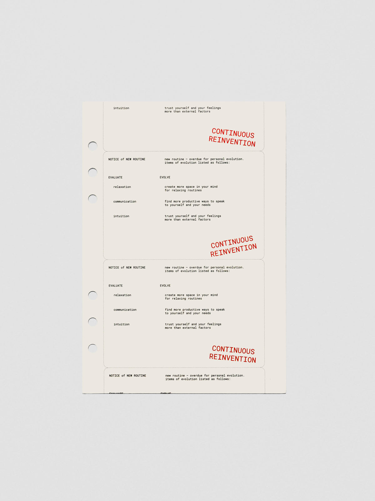A5 Reinvention Dashboard from the Confidential Collection, translucent planner cover displayed on a white background.