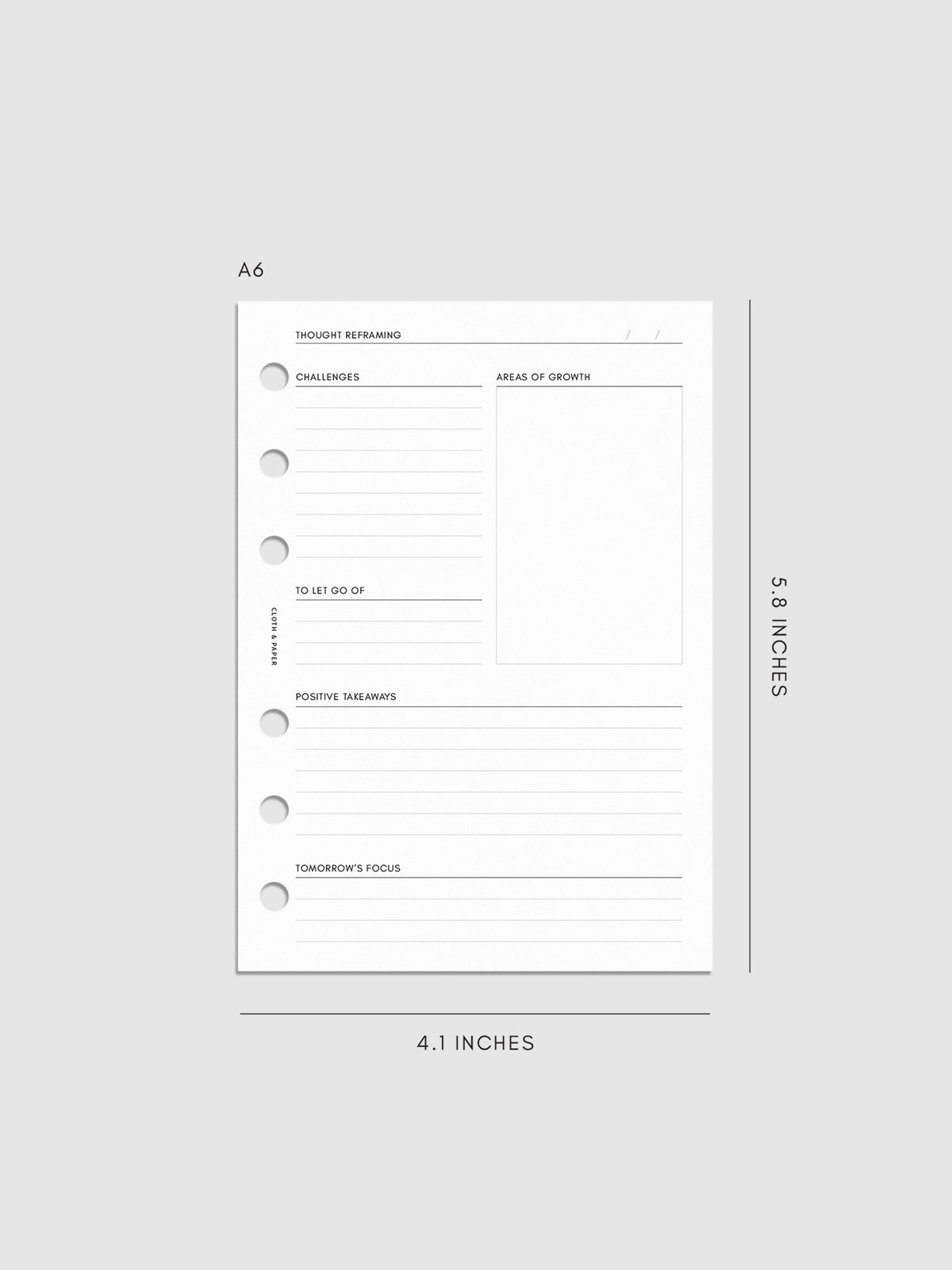 Digital mockup of insert in A6.