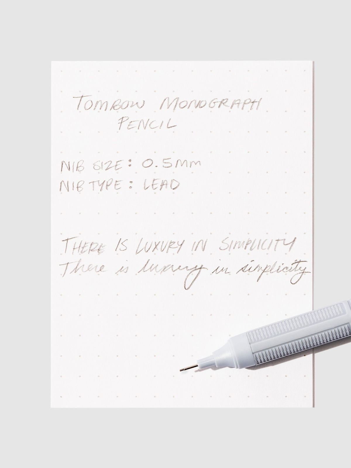 Writing sample for mechanical pencil.