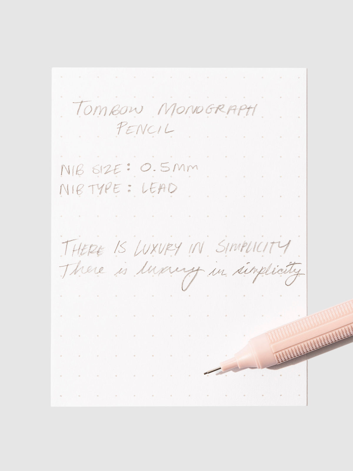 Writing sample for mechanical pencil.