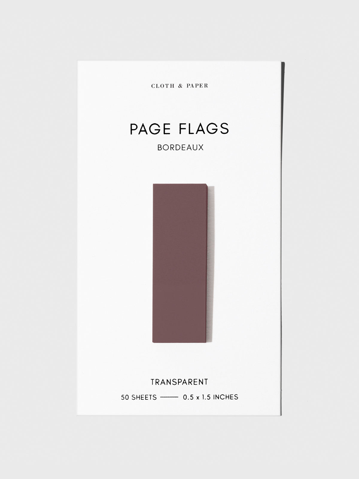 Page flag displayed on a neutral background. Color pictured is Bordeaux.
