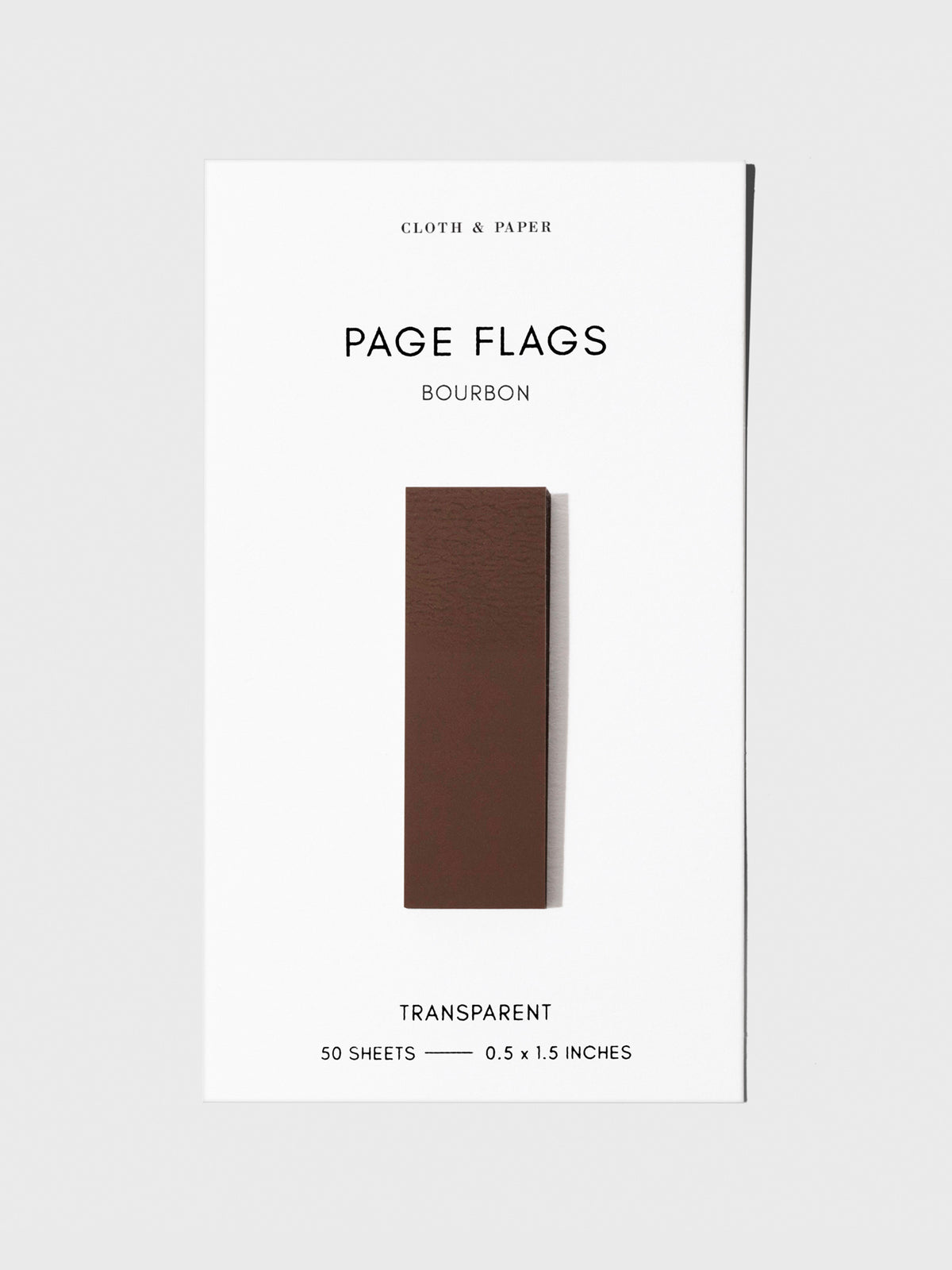 Page flag displayed on a neutral background. Color pictured is Bourbon.
