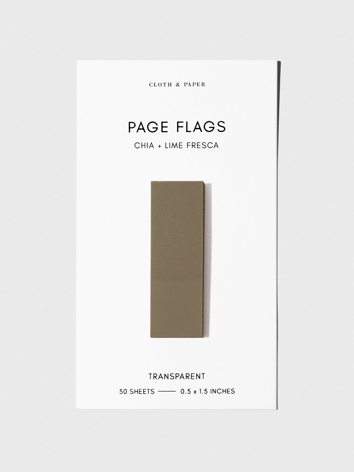 Page flag displayed on a neutral background. Color pictured is Chia Lime Fresca.