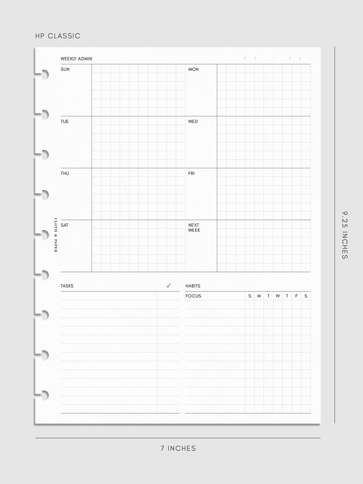 Digital mockup of insert in HP Classic sizing.