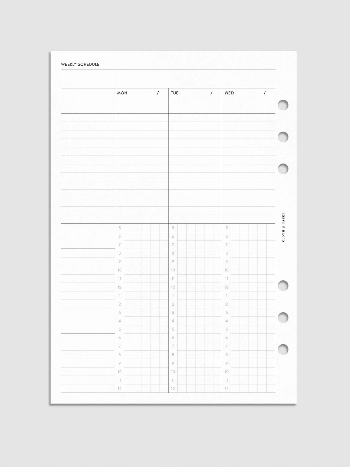 Digital mockup of insert in A5 sizing.