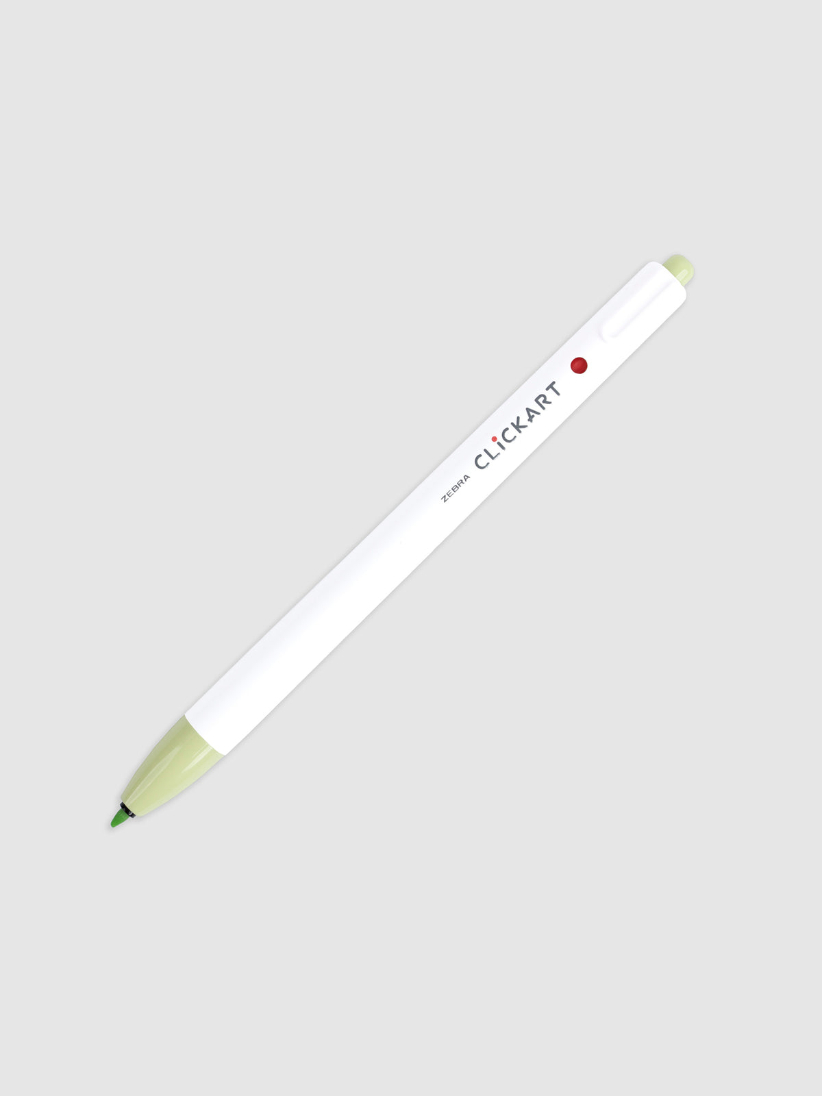 Pale Lime marker with nib exposed turned to the right on a neutral background.