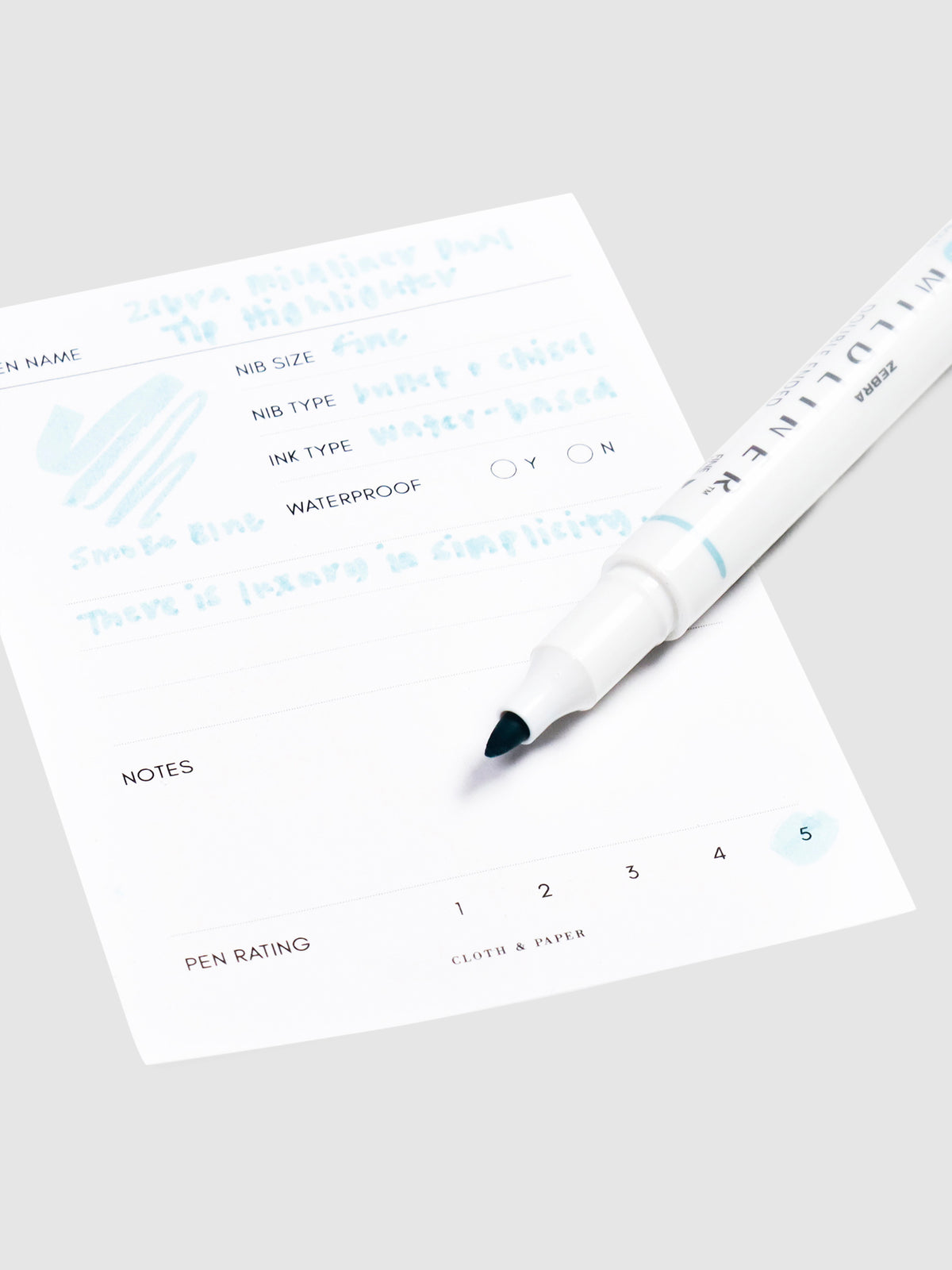 Smoke Blue Zebra Mildliner Dual Tip Highlighter