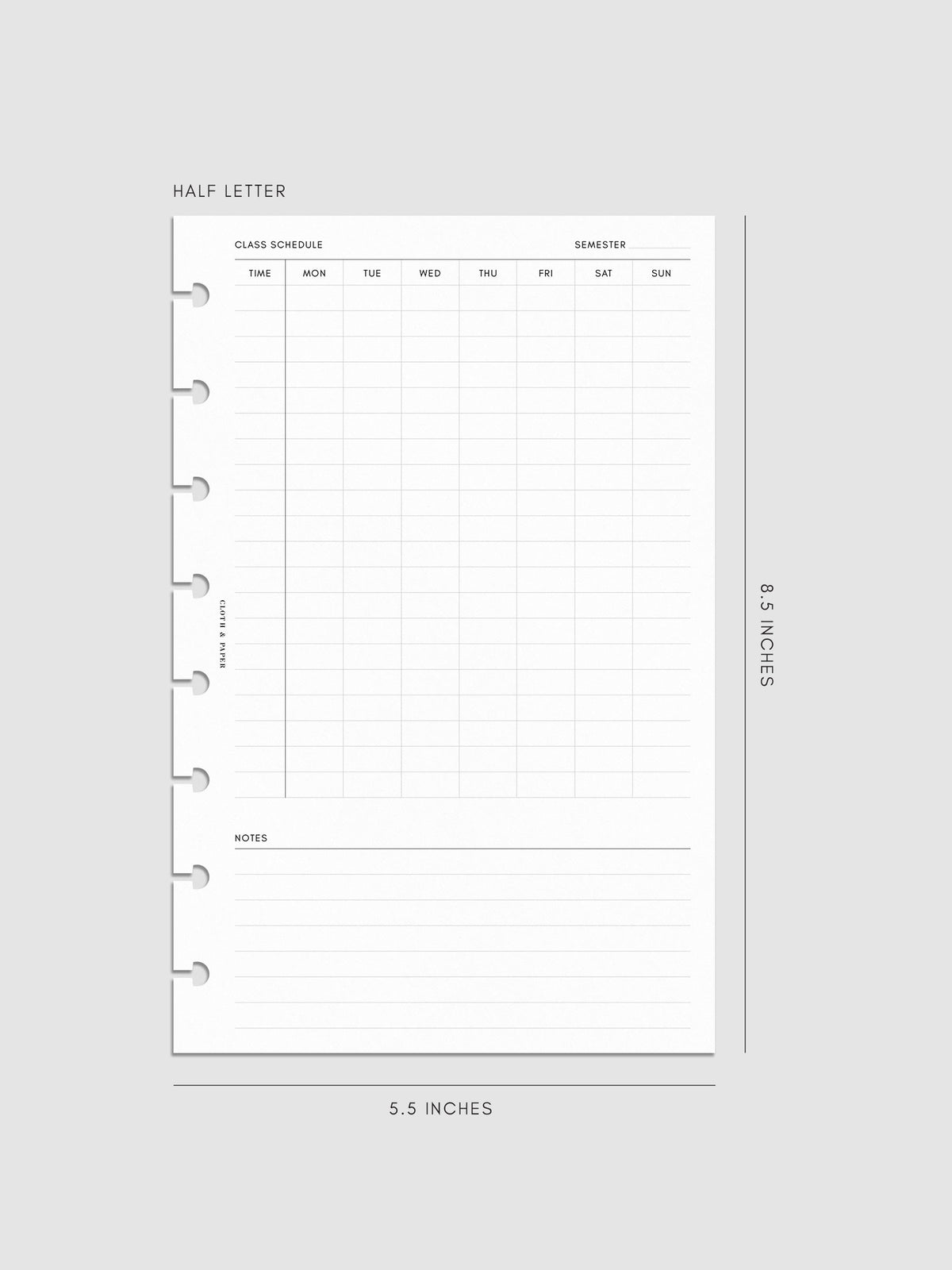 Digital mockup of insert in Half Letter.