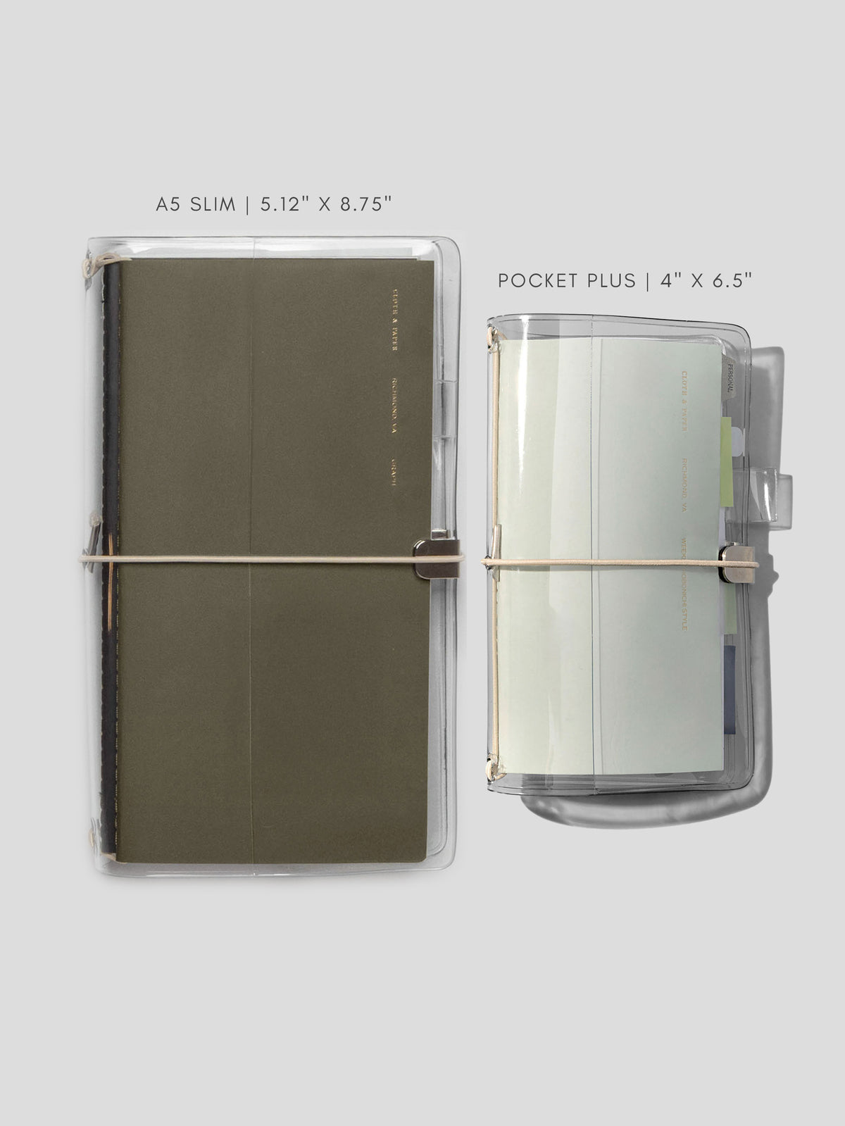 A5 Slim and Pocket Plus size comparison.