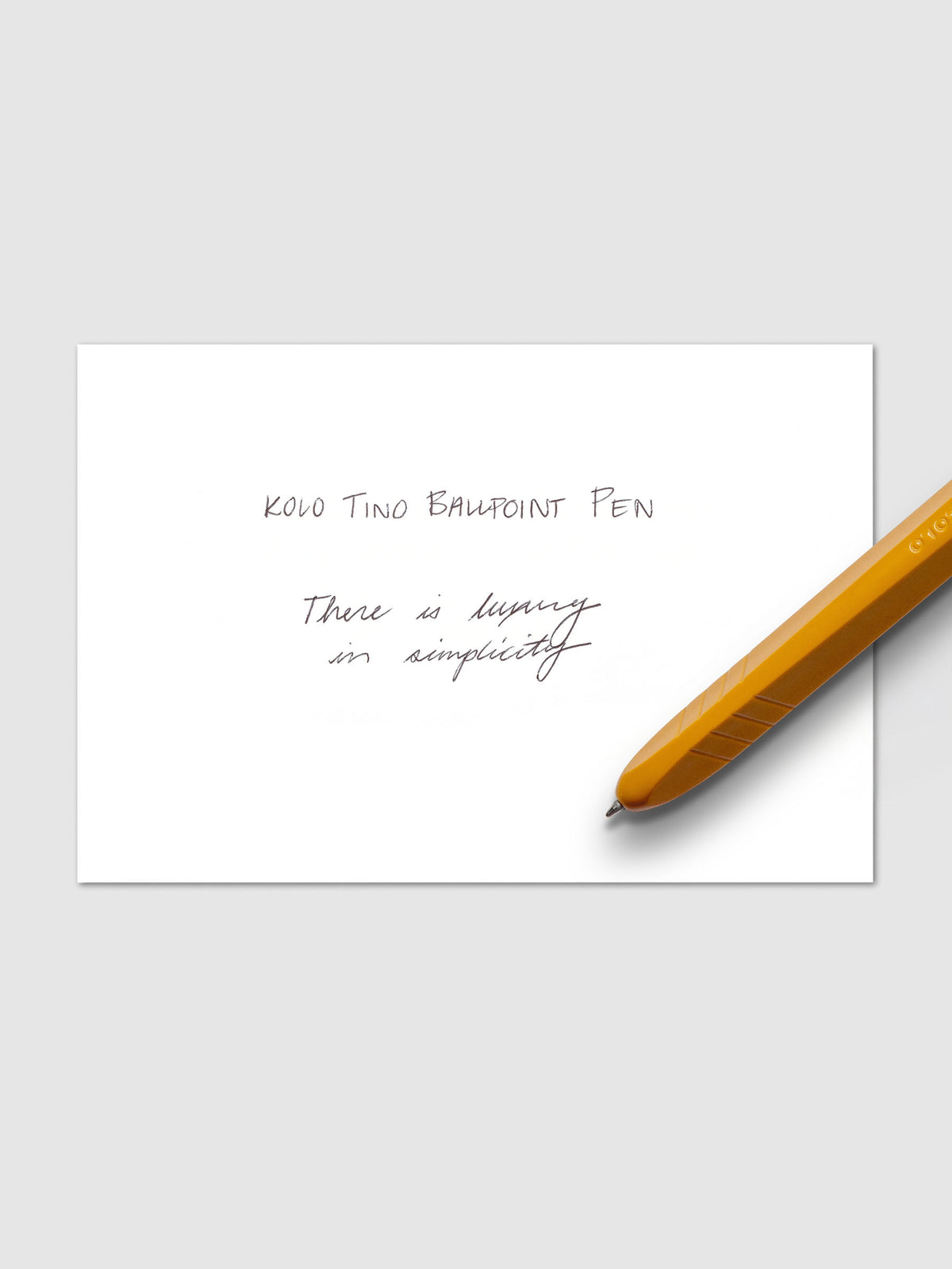 Kolo Tino Ballpoint Pen handwritten sample on a white piece of blank paper.