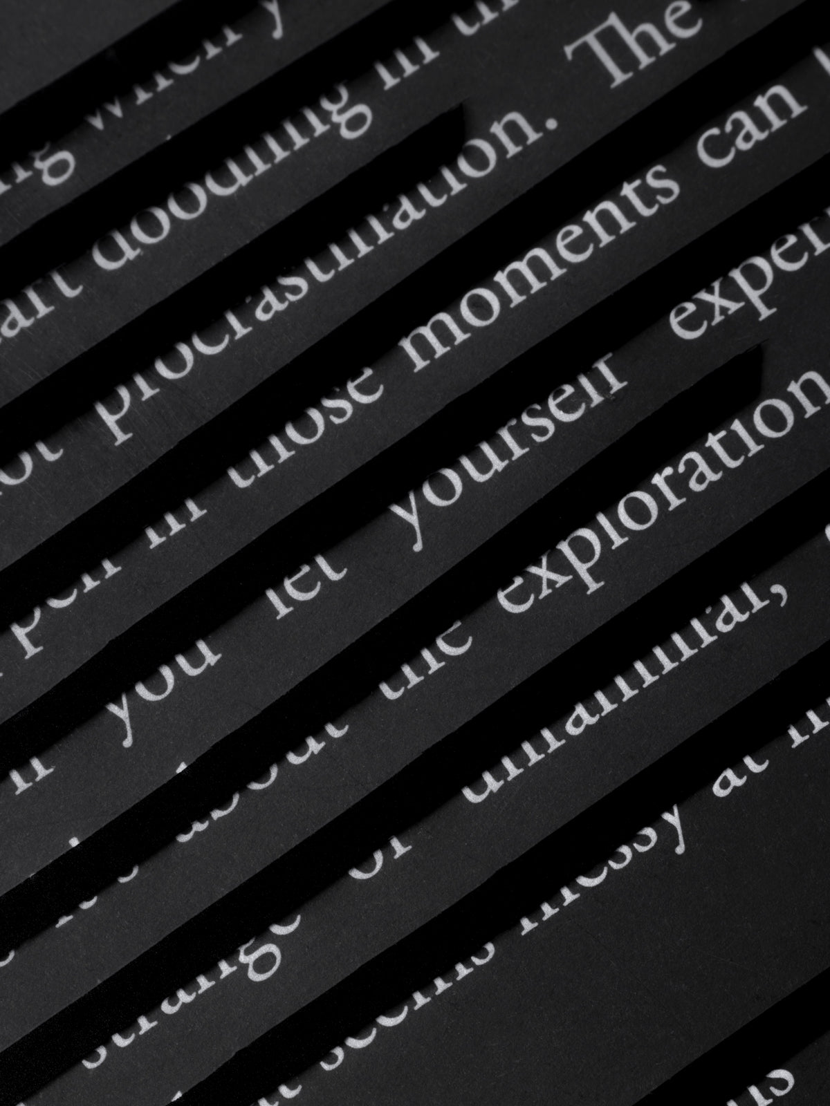 Detail view of text and blackout design on the Hidden Message Planner Dashboard Duo