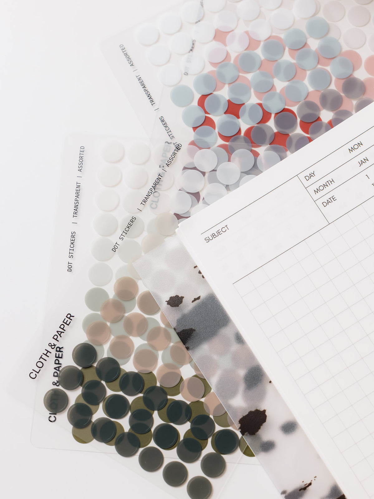 Dot Stickers | Small on a table showing multiple color options