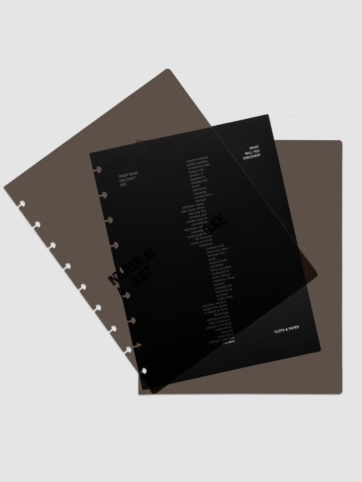 Black Intuition Ultra Thin Planner Cover + Dashboard Set in size HP Classic 9-Disc