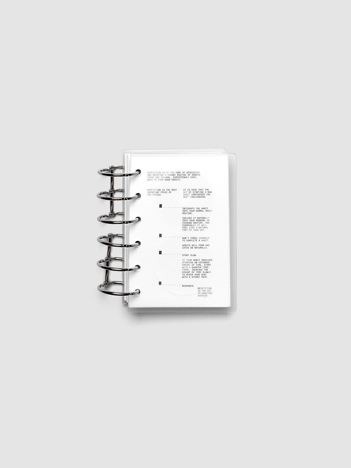 On Repeat Planner Cover + Dashboard Set  shown in size Pocket with 6-ring binding.
