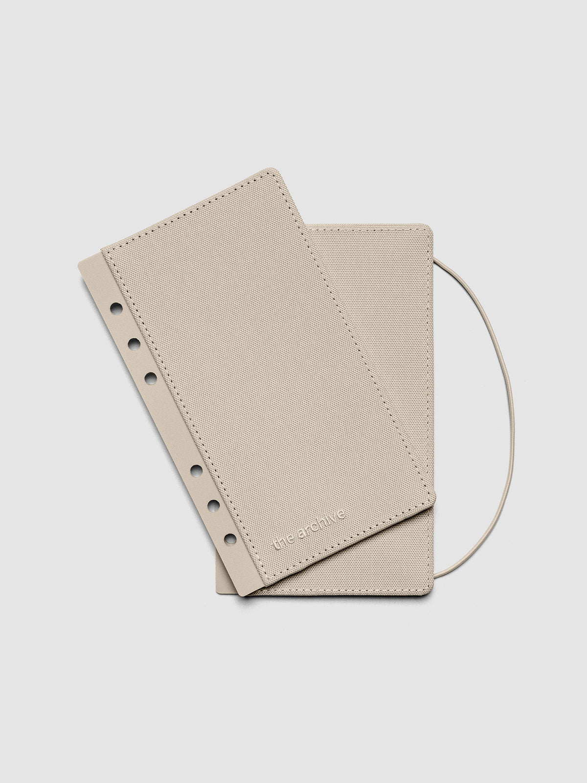 Beige Archive Bookcloth Planner Cover Set showing layers offset in size Personal.