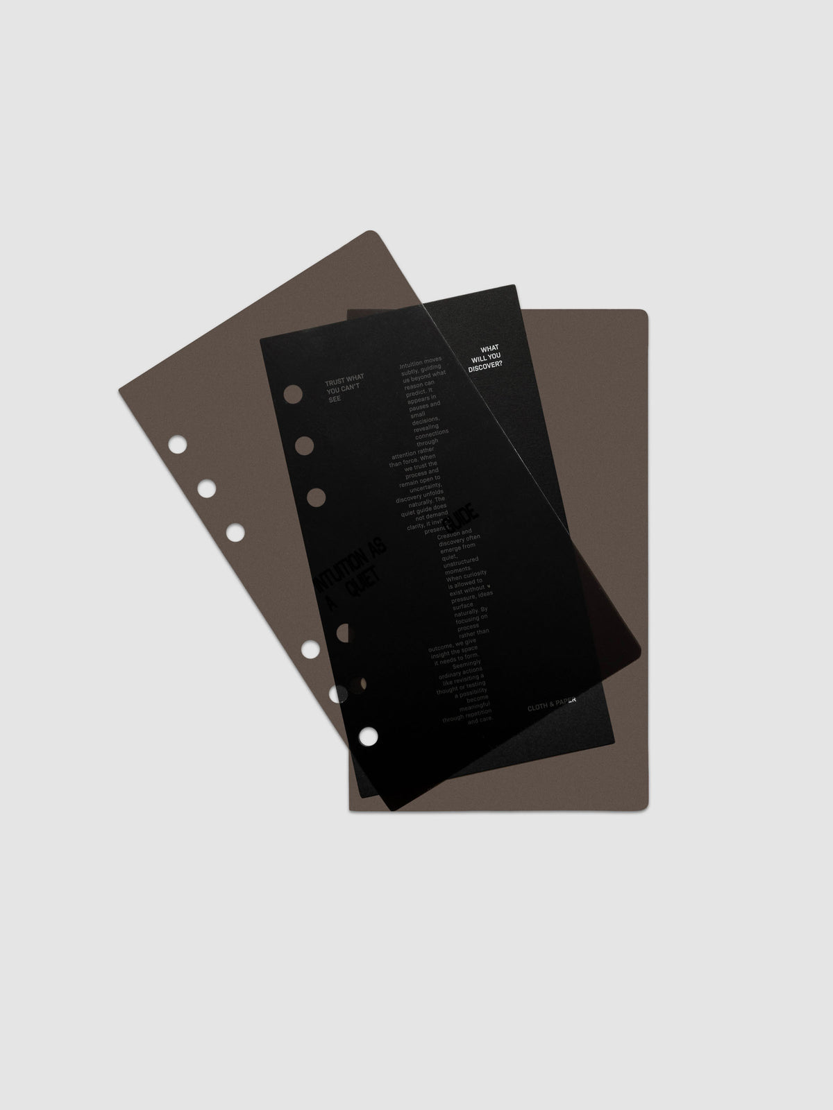 Black Intuition Ultra Thin Planner Cover + Dashboard Set in size Personal 6-Ring