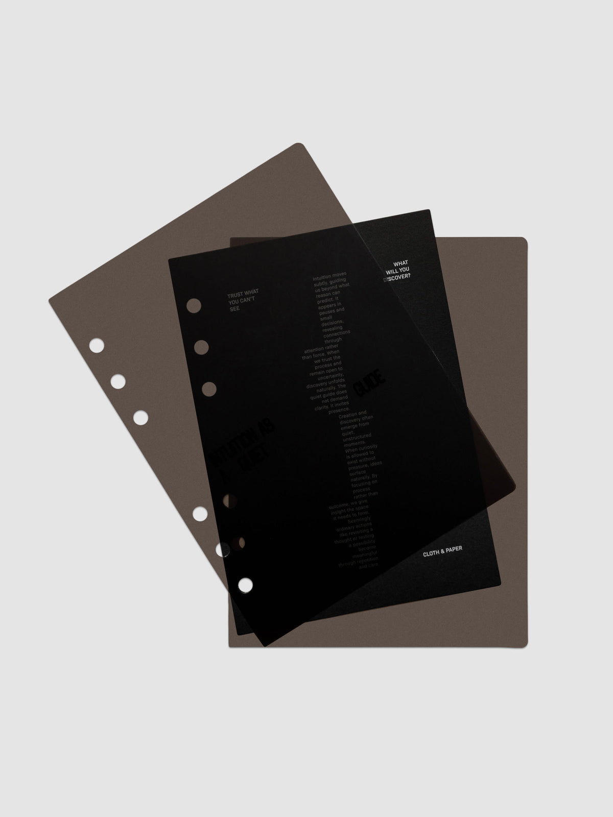 Black Intuition Ultra Thin Planner Cover + Dashboard Set in size Personal Wide 6-Ring