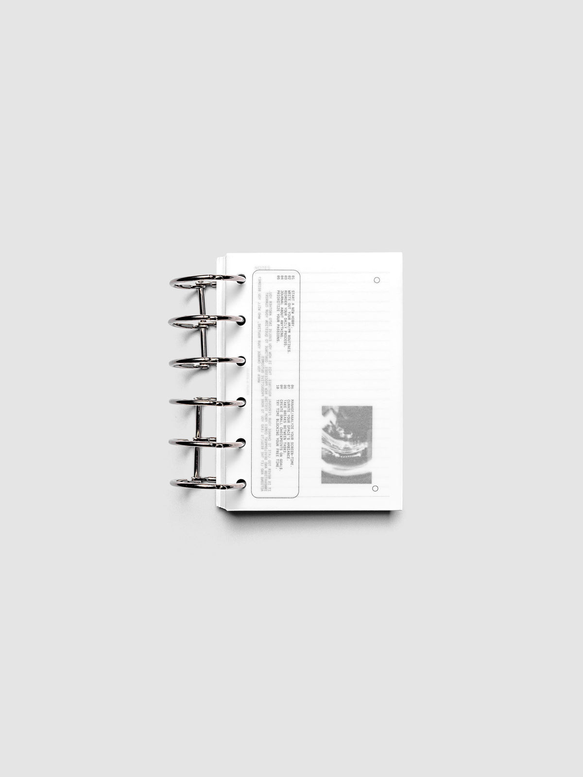 Side A & Side B Planner Dashboard in size Pocket shown ring bound.