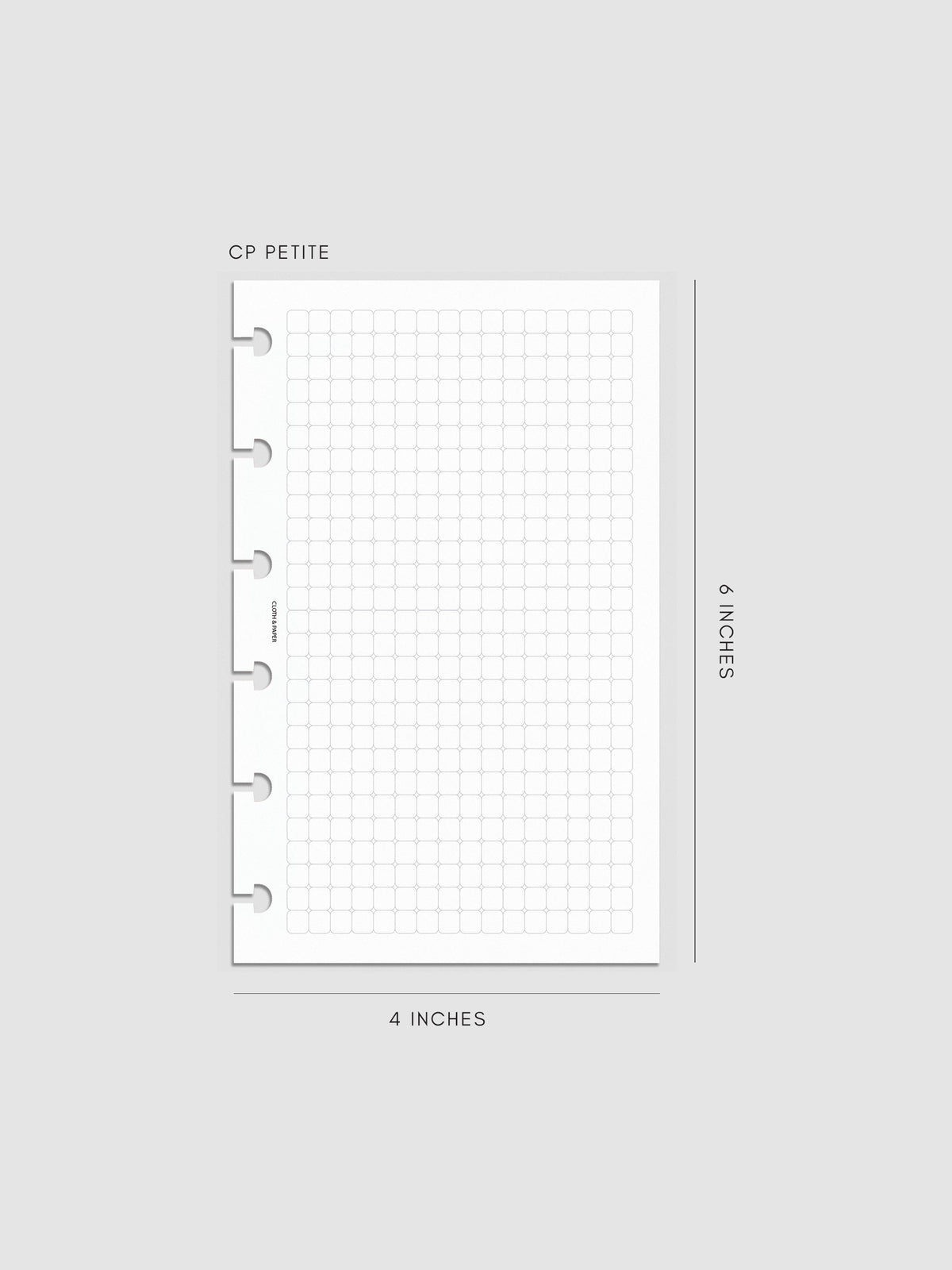 Rounded Graph Planner Insert CP Petite 6-Disc Punch mockup
