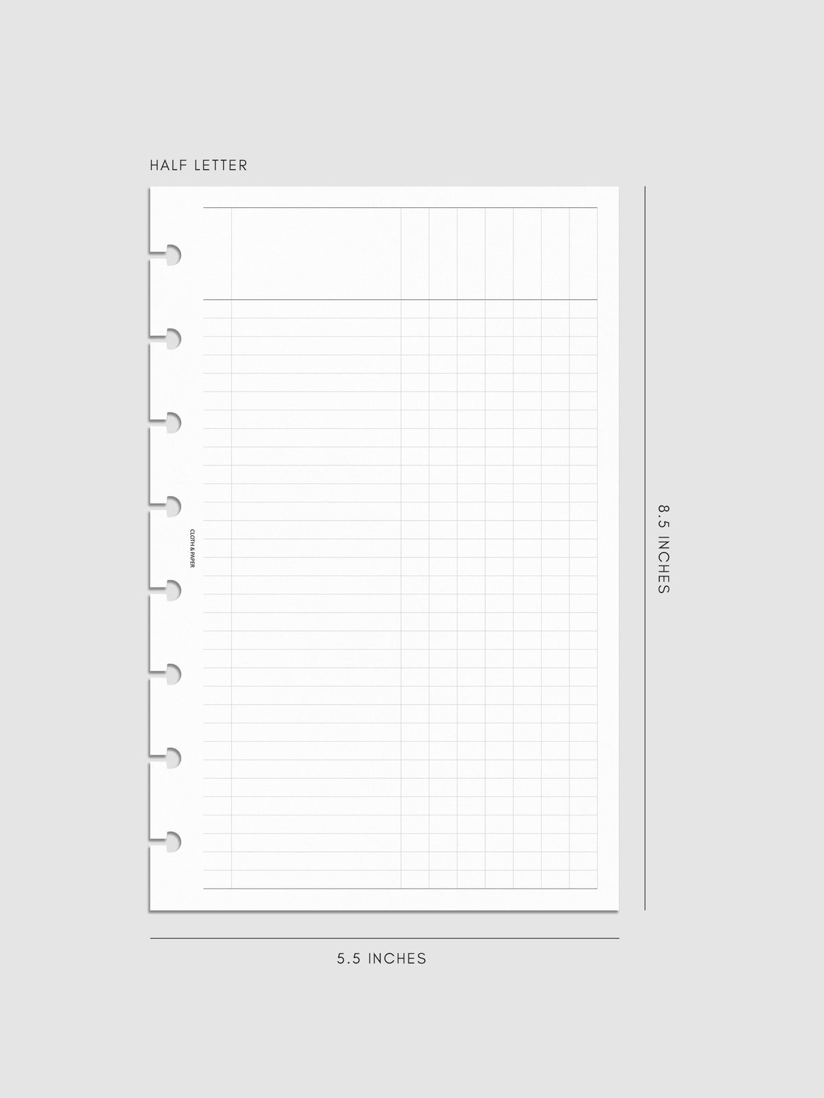 Digital mockup of the Inbox Sorting Planner Inserts shown in size Half Letter.