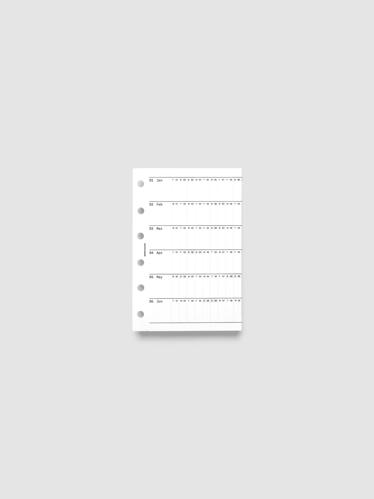 Pocket 6-Ring Punch 2027 Dated Fold Out Insert shown folded closed, displaying the cover side on a flat surface.