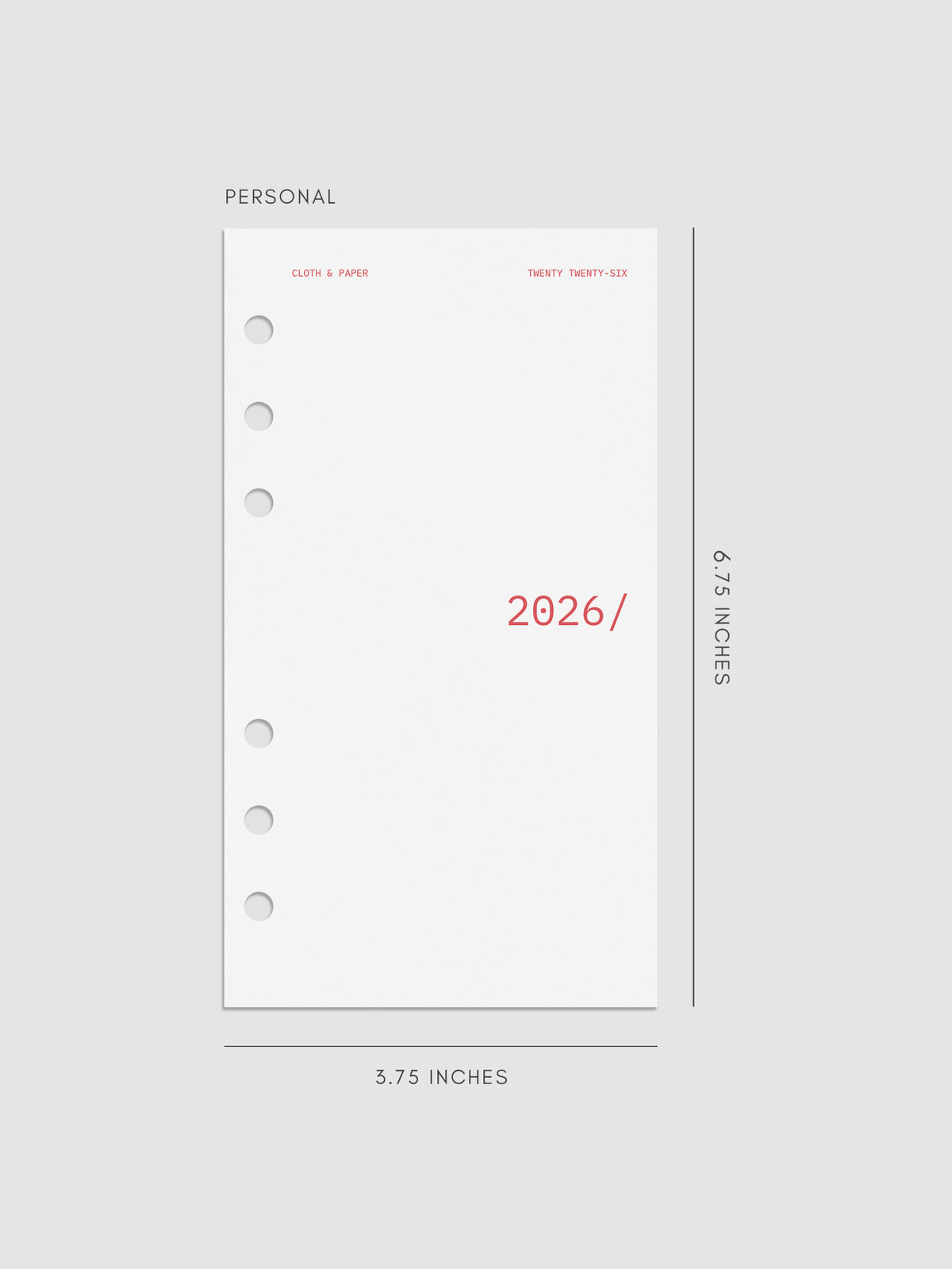 Image shows the 2026 Front & Monthly Vellum Planner Dashboard Overlays in Rouge. The size featured here is in Personal.
