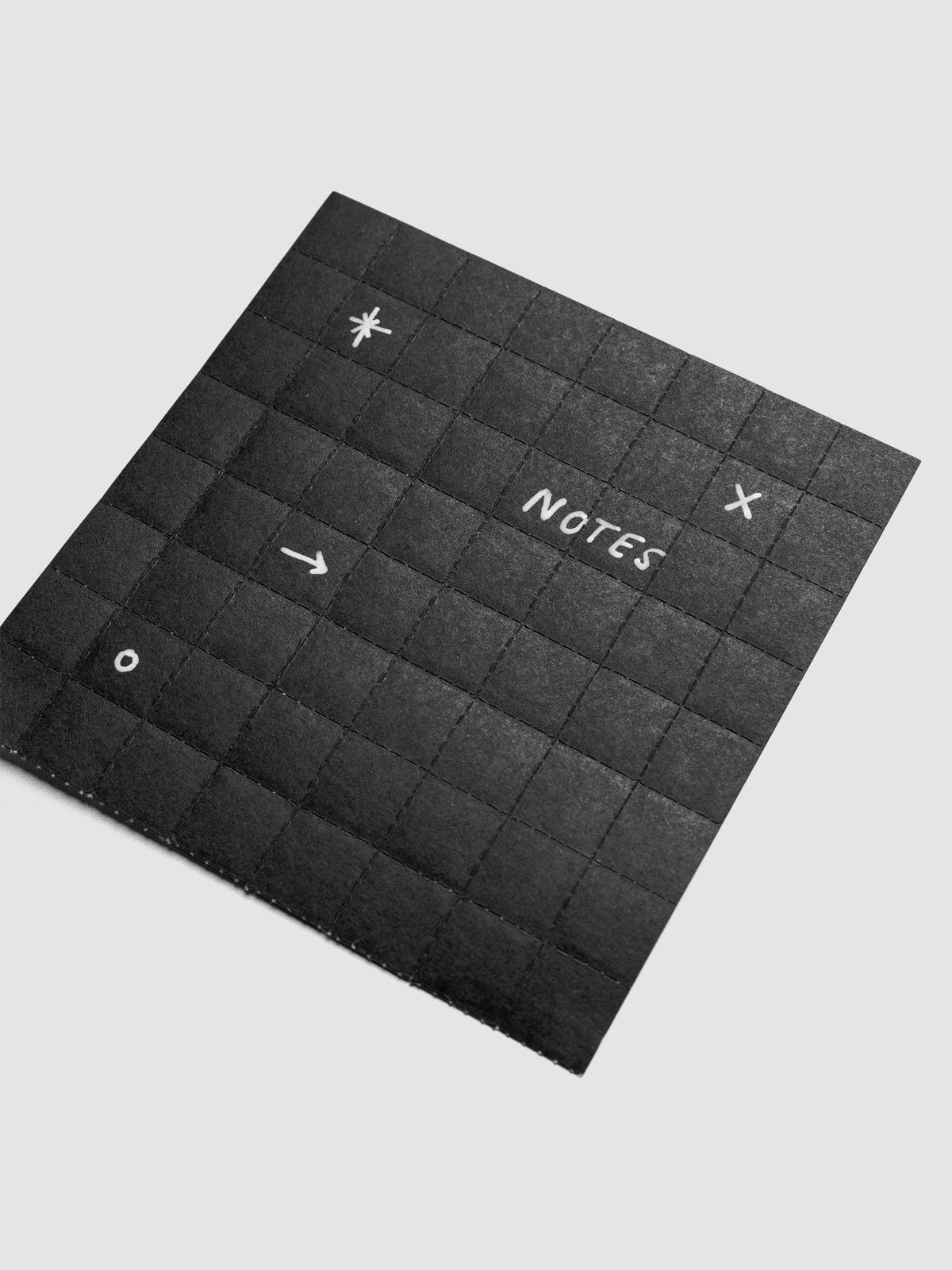 One sheet of black tear-off stickers with white writing