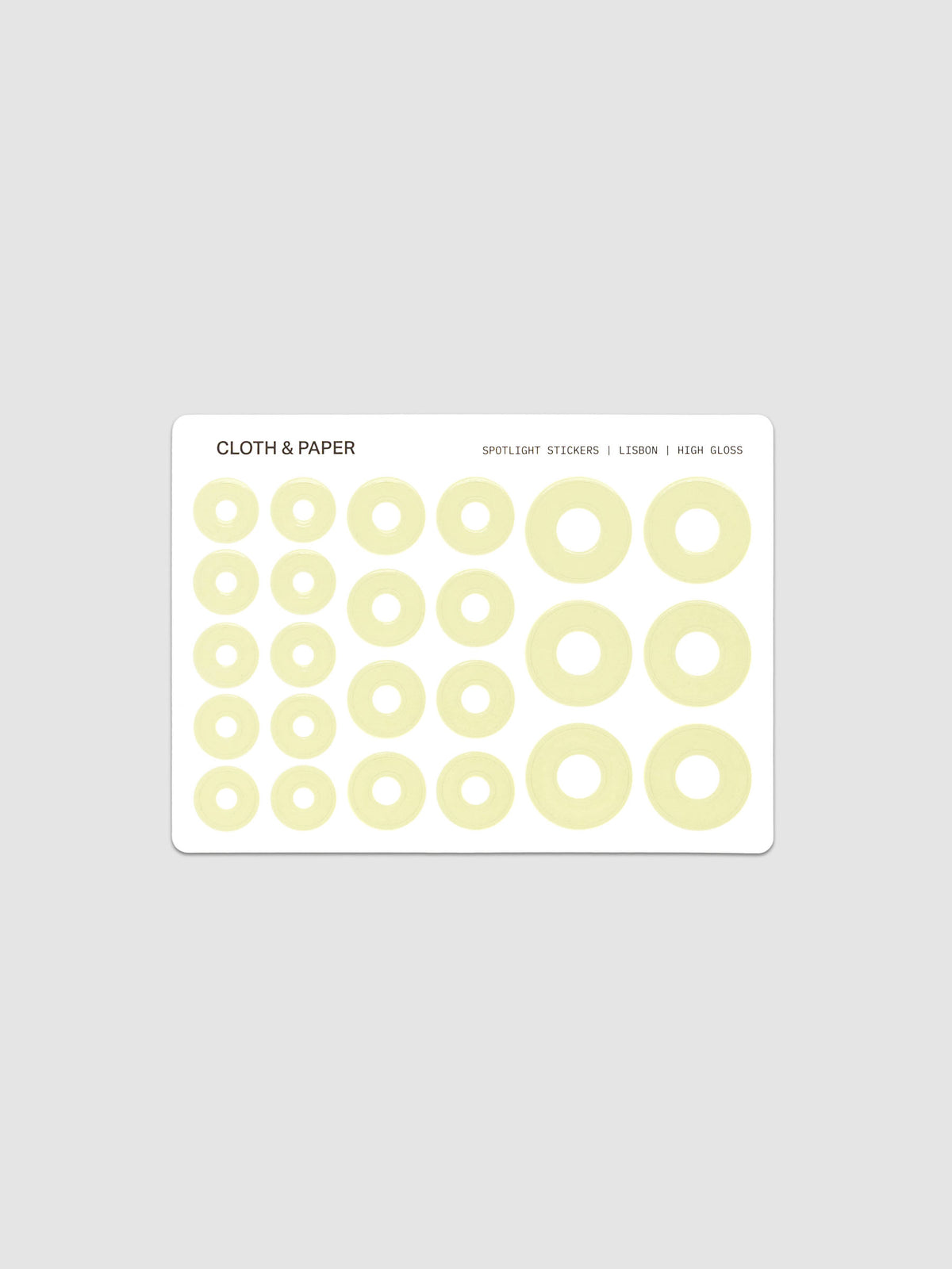 One sheet of Spotlight Stickers | High Gloss | Lisbon