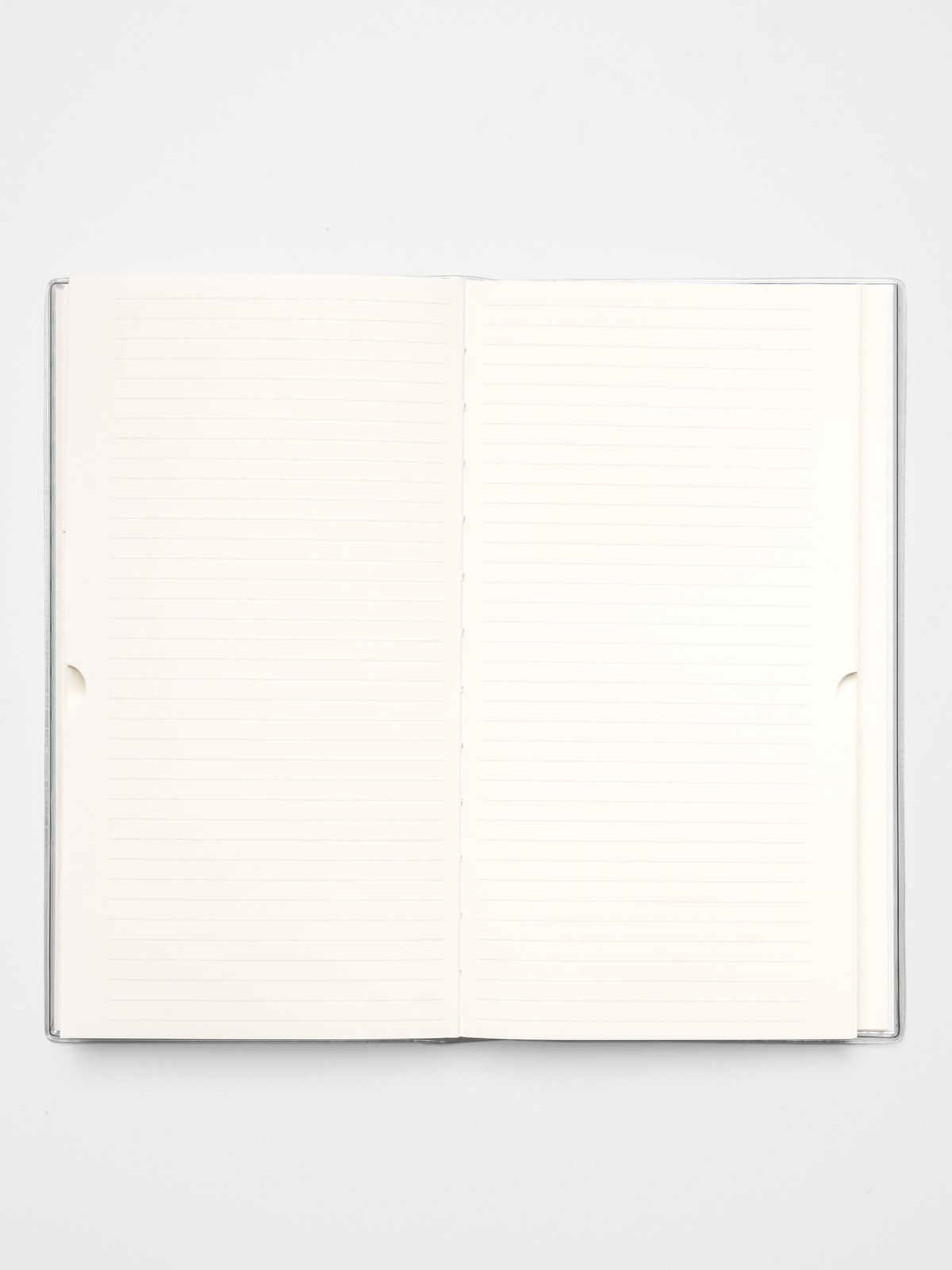 Personal Record Notebook Set, A5 Slim, open notebook showing blank lined pages