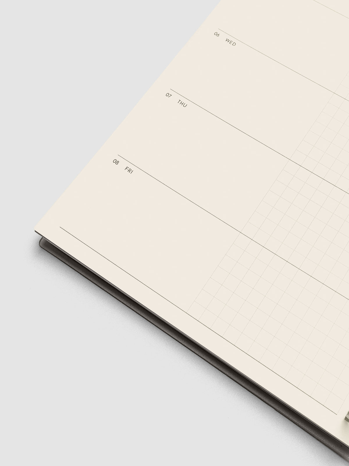 Close-up of the bottom left of the horizontal weekly spread showing the half-blank, half-graph daily section and to-do column, from the 2026–2027 Weekly Horizontal Academic Planner A5 Spiral