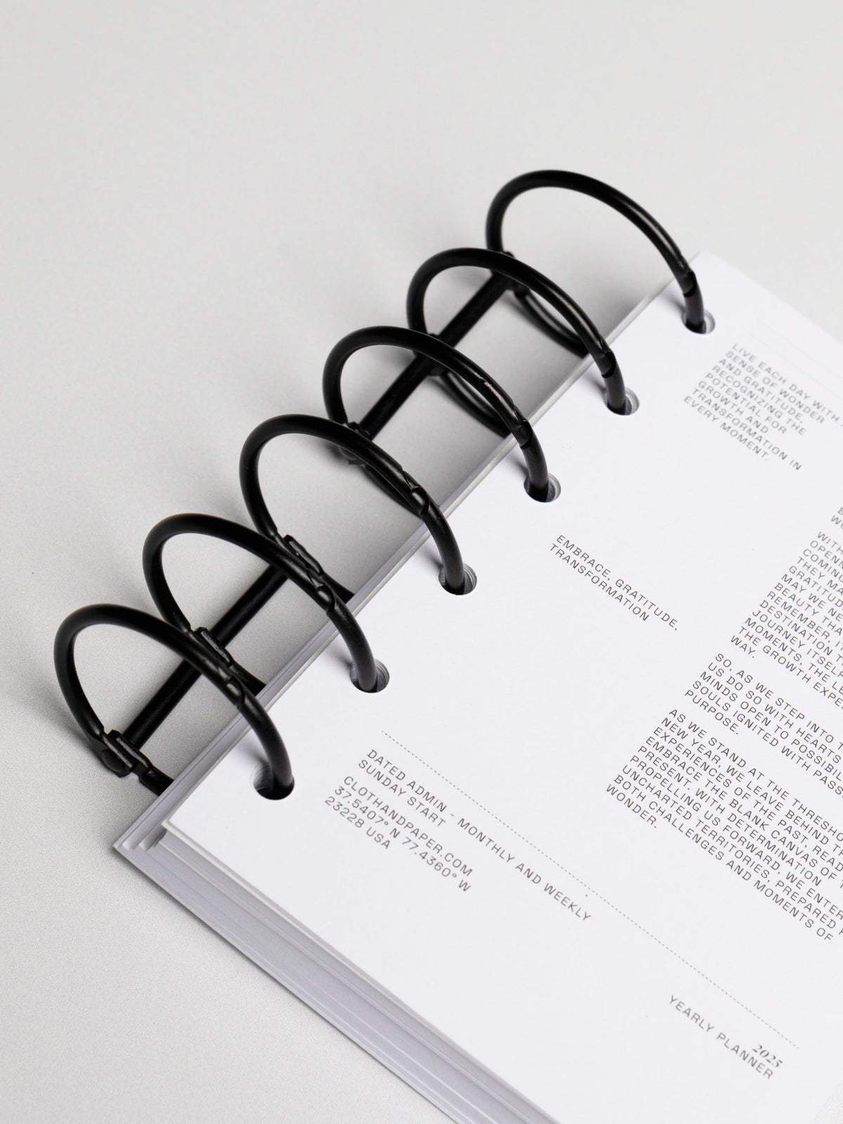 Planner rings displayed in a planner system on a neutral background. Color shown is black.