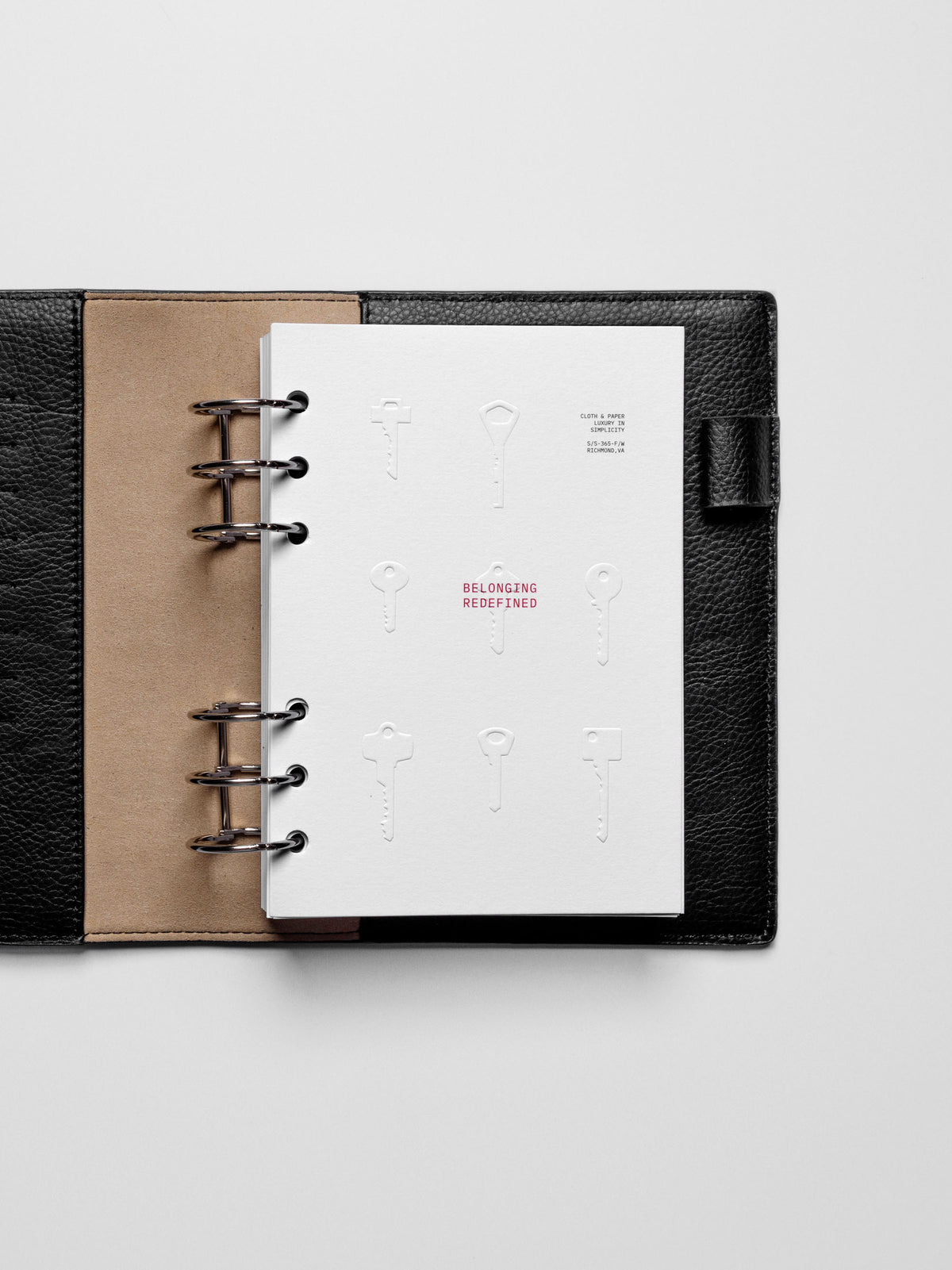 The Access Key Dashboard in a black Personal Wide ring-bound planner