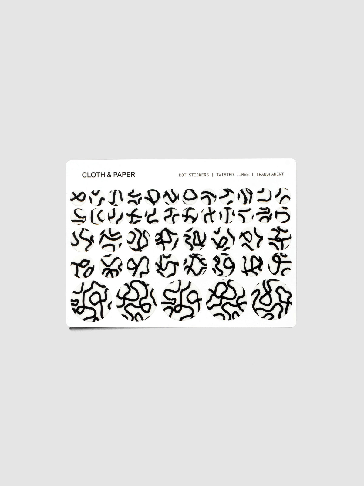 One sticker sheet of Dot Stickers | Twisted Lines